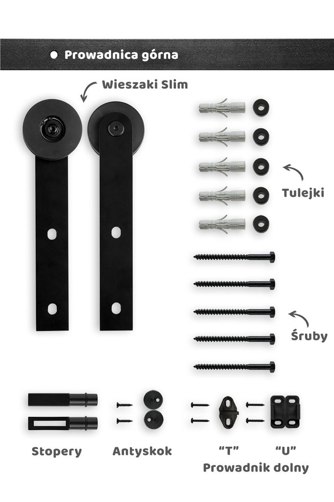 System przesuwny do płyty meblowej 18mm, model SLIM