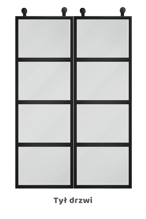 Drzwi szklane przesuwne podwójne, model ATELIER 4