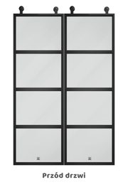 Drzwi szklane przesuwne podwójne, model ATELIER 4