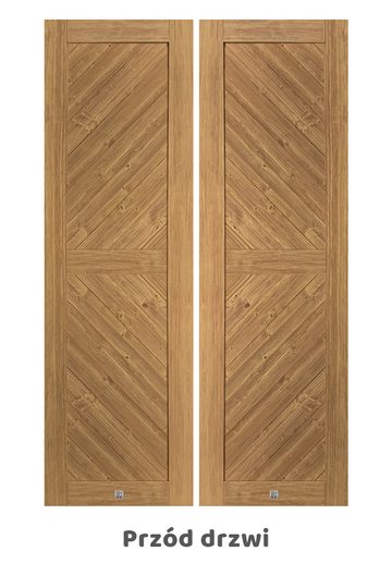 Drzwi przesuwne dwuskrzydłowe drewniane, model CARO
