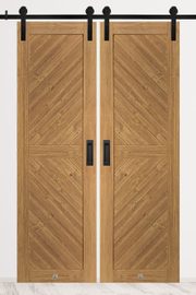 Drzwi przesuwne dwuskrzydłowe drewniane, model CARO