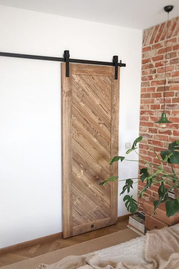 Drzwi przesuwne do garderoby, z litego drewna