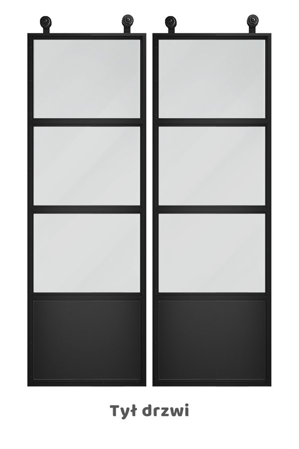 Drzwi industrialne szklane dwuskrzydłowe, model ATELIER 3