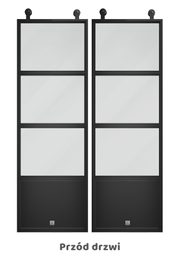 Drzwi industrialne szklane dwuskrzydłowe, model ATELIER 3