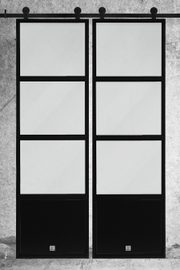 Drzwi industrialne szklane dwuskrzydłowe, model ATELIER 3