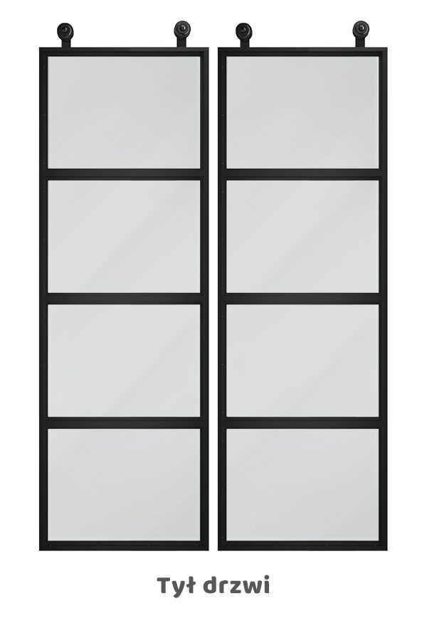 Drzwi szklane przesuwne podwójne, model ATELIER 4