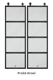 Drzwi szklane przesuwne podwójne, model ATELIER 4