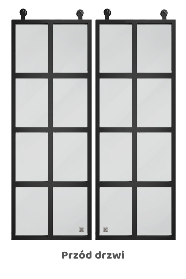 Drzwi przesuwne szklane loft, model VERRIERE