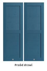 nowoczesne podwójne drzwi przesuwne w kolorze niebieskim
