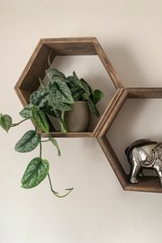 Drewniana półka heksagon