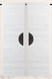 podwójne drzwi przesuwne minimalistyczne białe
